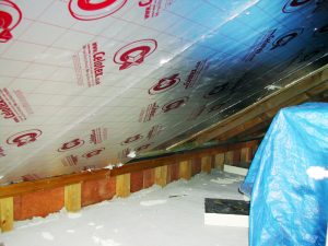 Warm roof insulation installation